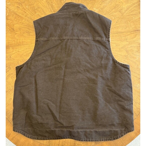 CARHARTT Sherpa Lined Vest XL Brown Mock Neck Heavy Workwear Insulated Chore - Picture 3 of 3
